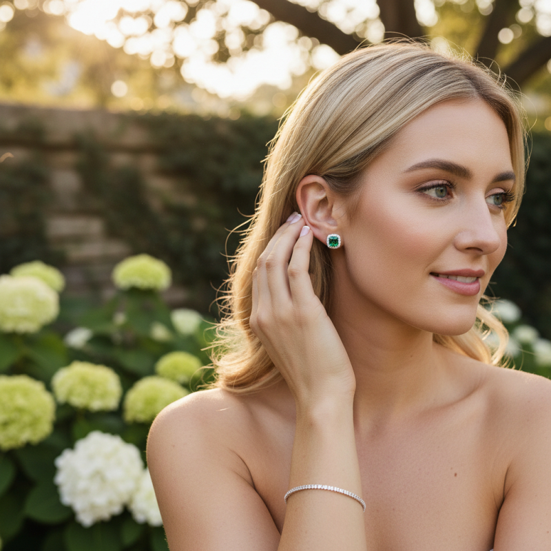 Emerald Stud Earrings