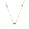 Dainty Necklace with Aqua Gemstone
